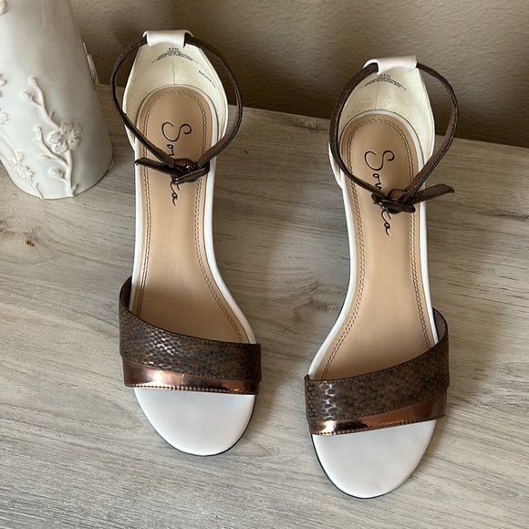 Sonata snake and metallic ankle strap wedge - Picture 4 of 6